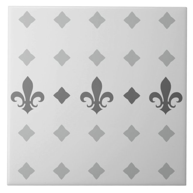 Modernes Retro Elegantes Tiles Lilie Muster Fliese (Vorderseite)