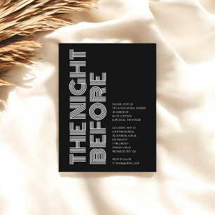 Modernes Retro Fett Probe Dinner Schwarz Einladungspostkarte