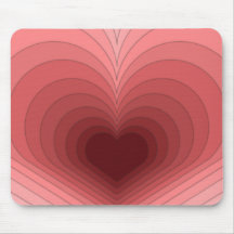 Modernes Retro Funky Pink Red Heart Mousepad