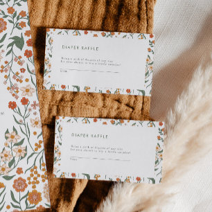 Modernes Retro Groovy Diaper Raffle Game Begleitkarte