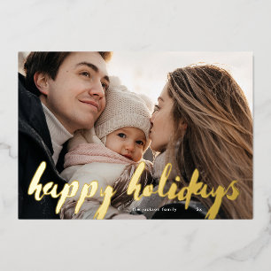 Modernes Retro Happy Holidays Gold Weihnachtsfest Folien Feiertagskarte