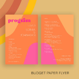 Modernes Retro-Hochzeitsprogramm Flyer