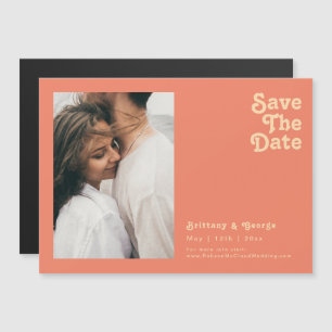 Modernes Retro Horizontal Save the Date Magneteinladung