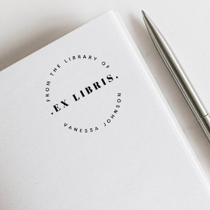 Modernes Retro Minimaler Individuelle Name Ex Libr Permastempel