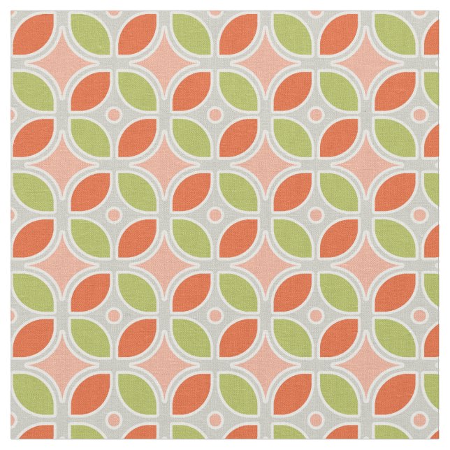 Modernes Retro-Mod Square-Design im Mittelalter Stoff (Nahaufnahme)