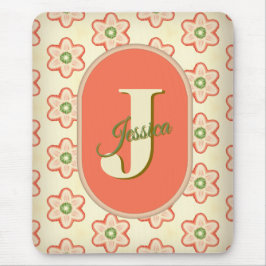 Modernes Retro Monogram Mousepad individuell anpas