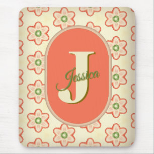 Modernes Retro Monogram Mousepad individuell anpas