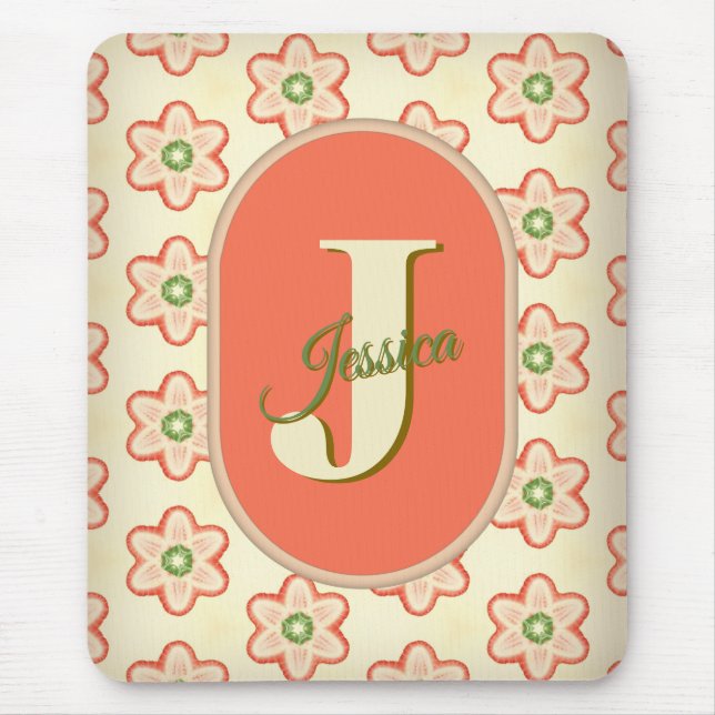 Modernes Retro Monogram Mousepad individuell anpas (Vorne)