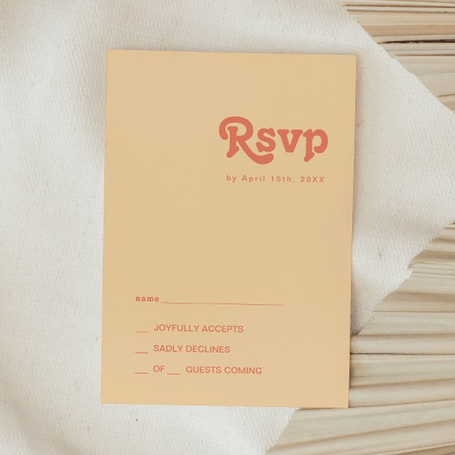 Modernes Retro | Orange Cream RSVP Card (Von Creator hochgeladen)