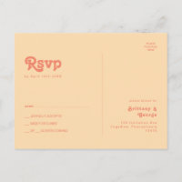 Modernes Retro | Orange Cream Wedding RSVP Postcar