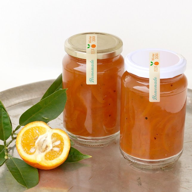 Modernes Retro Orange Marmalade Tamper Proof Siege Etiketten (Von Creator hochgeladen)