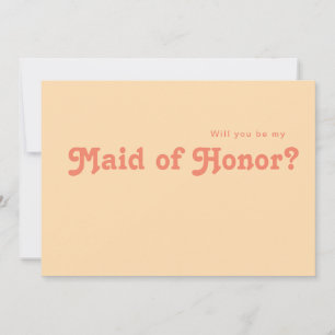 Modernes Retro   Orange Trauzeugin Vorschlagskarte Einladung