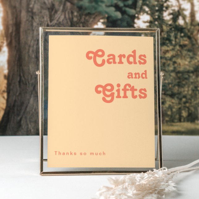 Modernes Retro | Orangefarbene Cremekarten und Ges Poster (Von Creator hochgeladen)