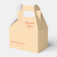 Modernes Retro | Orangefarbene Gastgeschenk Hochze