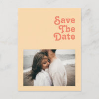 Modernes Retro | Orangefarbenes Foto Save the Date