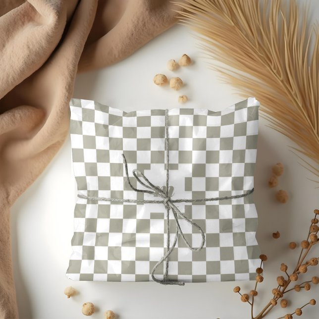 Modernes Retro-Prüfmuster mit benutzerdefiniertem  Seidenpapier (Modern Retro Chequered Pattern Custom Monogram Tissue Paper)