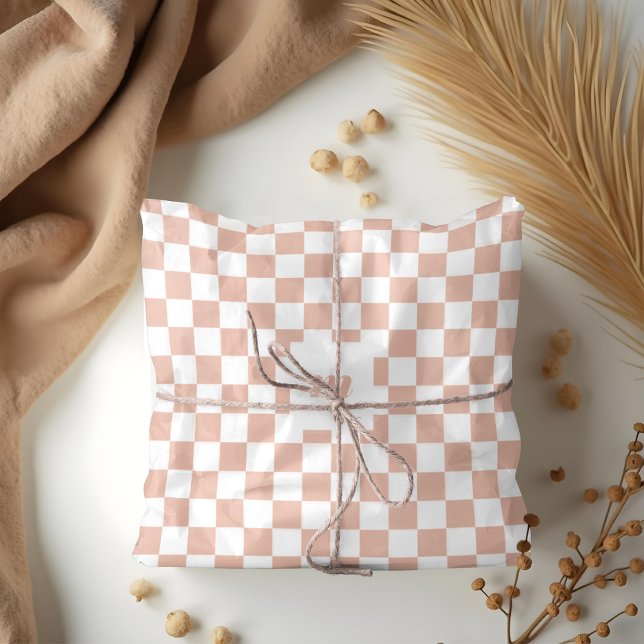 Modernes Retro-Prüfmuster mit benutzerdefiniertem  Seidenpapier (Modern Retro Chequered Pattern Custom Monogram Tissue Paper)