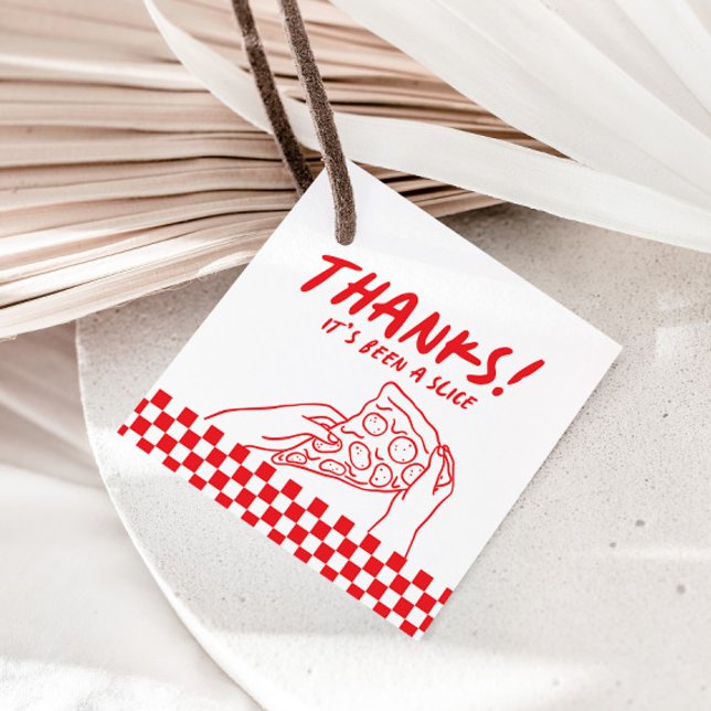 Modernes Retro Rotes Pizzeria Pizza Party Geschenkanhänger (Von Creator hochgeladen)