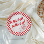 Modernes Retro Rotes Pizzeria Pizza Party Pappteller<br><div class="desc">Mangia,  Mangia! Dieses Design ist vollständig anpassbar und die Farben können auf das geändert werden,  was für Sie und Ihr Thema am besten funktioniert. In dieser Version haben wir fett rote Retrografien und skurrile lustige Linien Kunstdarstellungen verwendet.</div>