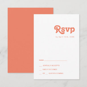 Modernes Retro RSVP-Karte für Korallen RSVP Karte
