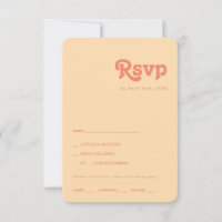 Modernes Retro | RSVP-Karte für Orangefarbenes Cre