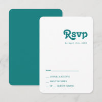 Modernes Retro | RSVP-Karte mit Aquamarinen abgeru