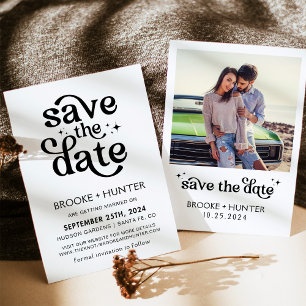 Modernes Retro Save the Date Einladung zur Hochz