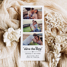 Modernes Retro Save the Date | Foto-Standstreifen