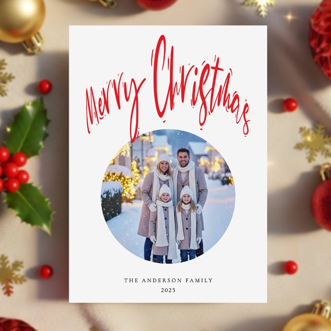Modernes Retro Script Foto Weihnachten (Von Creator hochgeladen)