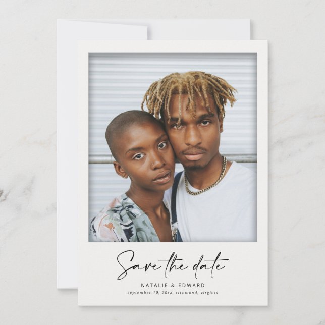 Modernes Retro-Vintag-Film-Rahmen Hochzeitskop-Fot Ankündigung (Vorderseite)