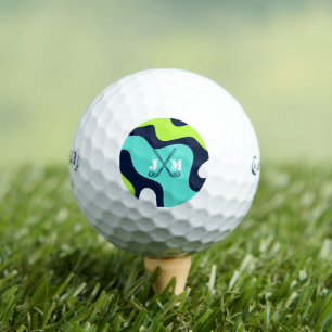 Modernes Retro Wave Blue Green Golfball