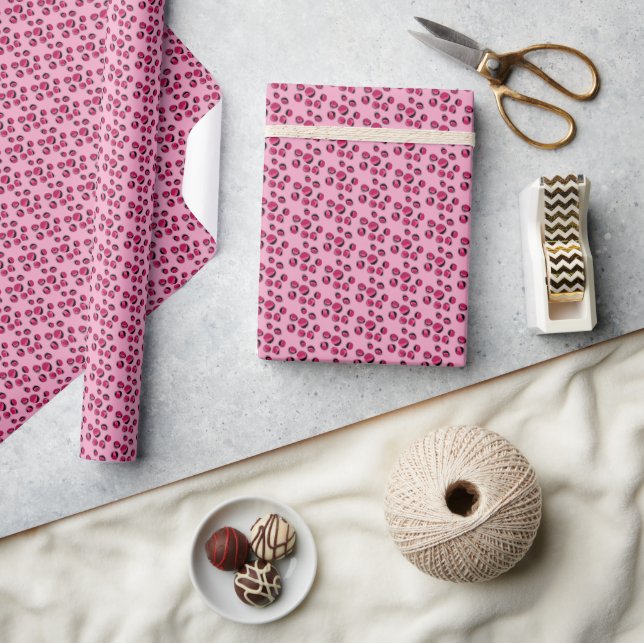 Modernes Retromuster abstrakt rosa Mitte des Jahrh Geschenkpapier (Basteln)