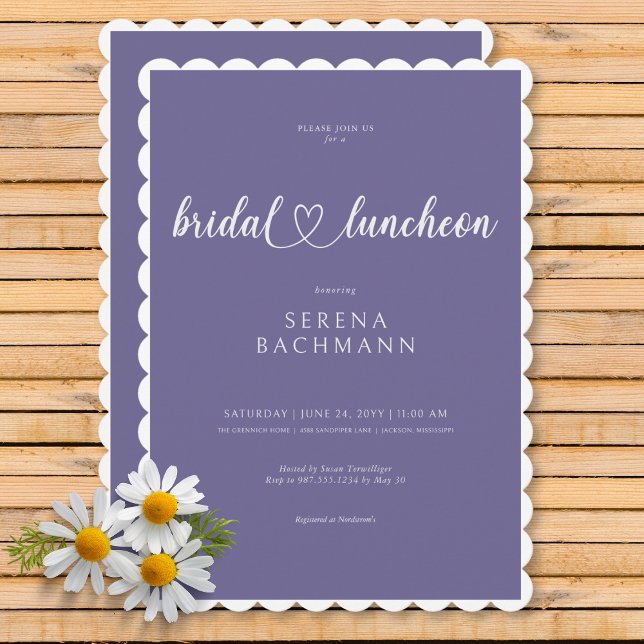 Modernes Romantisches Minimal Lavender Bridal Einladung (Modern Romantic Minimal Lavender Bridal Luncheon Invitation)