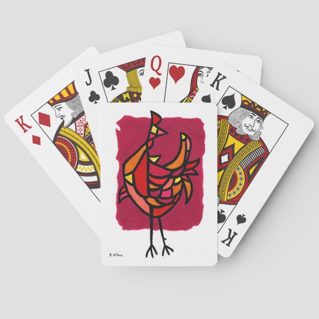 Modernes Rooster des Mittelalters Spielkarten (Rückseite)