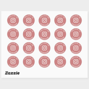 Modernes, rosa, benutzerdefiniertes Paket sozialer Runder Aufkleber