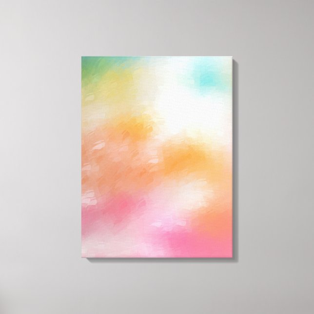 Modernes Rosa Blau Abstrakte Kunst Leinwanddruck (Vorderseite)