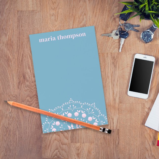 Modernes Rosa Blau Minimalistisch Post-it Klebezettel (Von Creator hochgeladen)