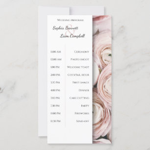 Modernes Rosa Blume Hochzeitsprogramm