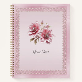 Modernes rosa Blume Notebook Notizbuch