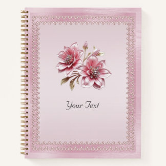 Modernes rosa Blume Notebook Notizbuch