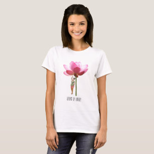 Modernes, rosa Blumendesign T-Shirt