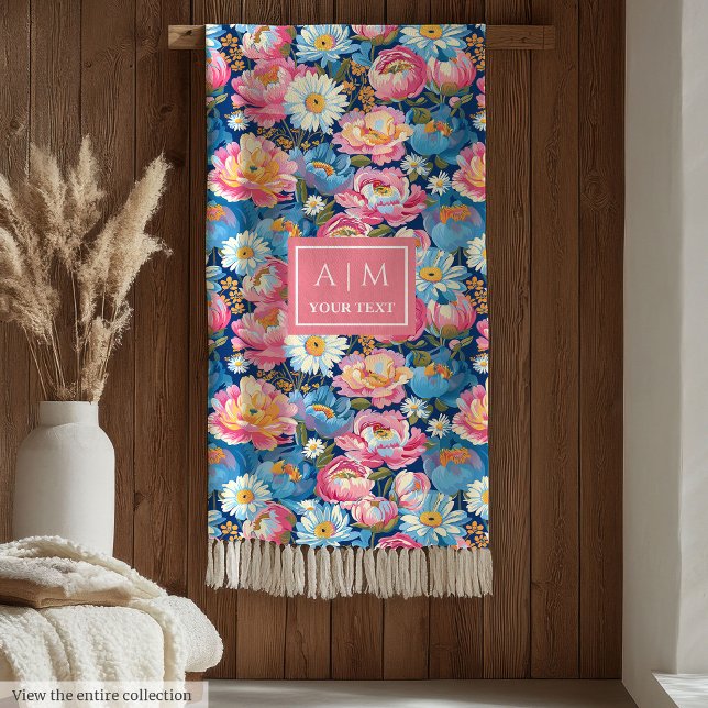 Modernes, rosa, blütenrosa Hochzeitswurf Fleecedecke (Modern blush pink preppy watercolor wedding throw Fleece Blanket)