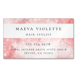 Modernes rosa Bokeh Magnetische Visitenkarte