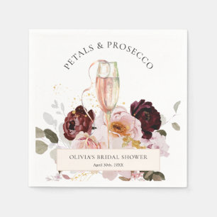 Modernes rosa Brautparty mit floralen Champagner Serviette