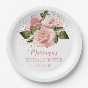 Modernes rosa Brautparty Pappteller