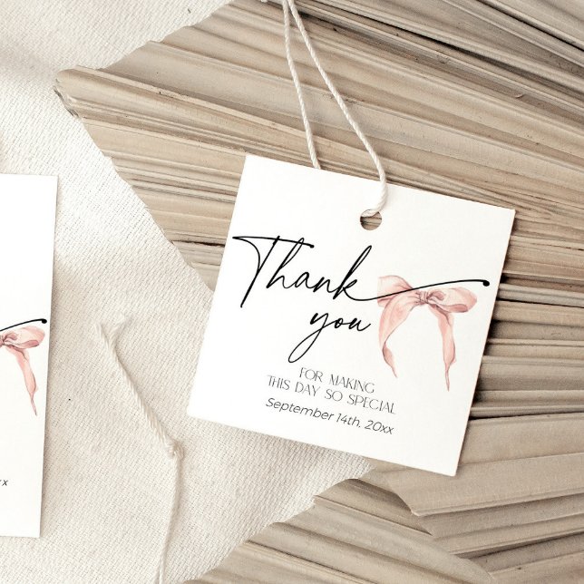 Modernes Rosa Dankeschön Brautparty Geschenkanhänger (Von Creator hochgeladen)