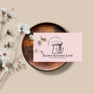 Modernes, rosa Design für Bäckerei Visitenkarte