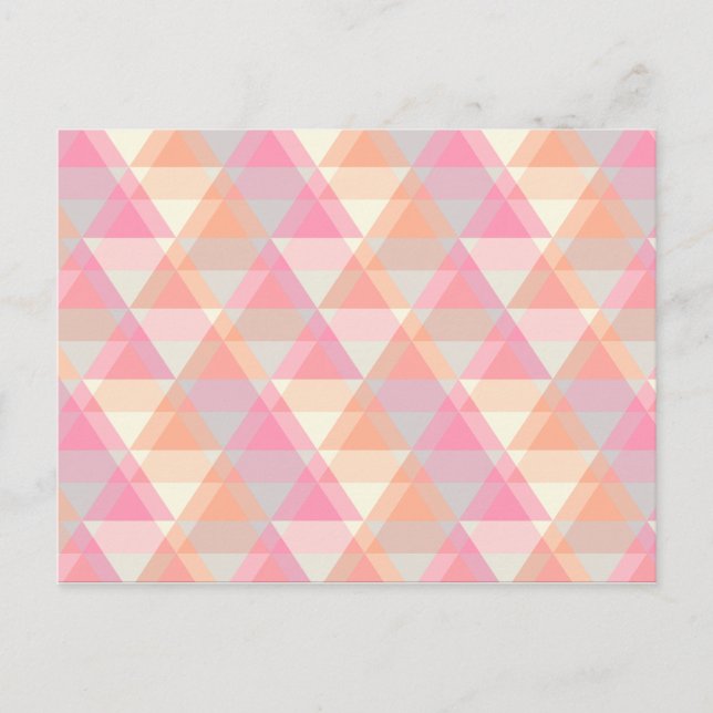 Modernes rosa Dreieck-Muster Postkarte (Vorderseite)
