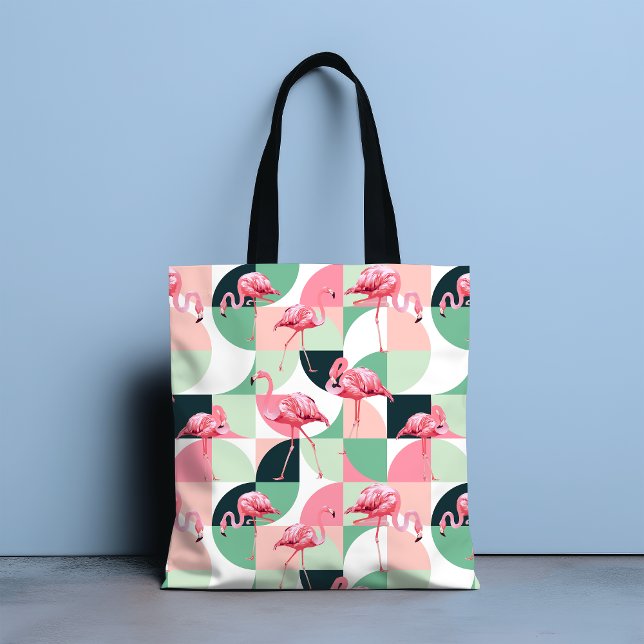 Modernes rosa Flamingo Geometric Girly Chic Muster (Von Creator hochgeladen)