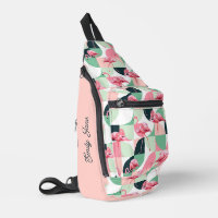 Modernes rosa Flamingo Geometric Girly Chic Muster